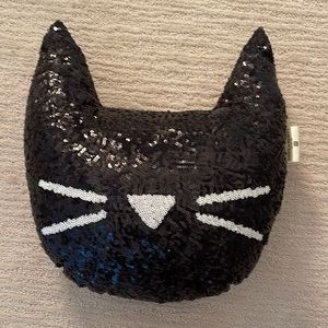 Pottery Barn Teen sequin cat pillow